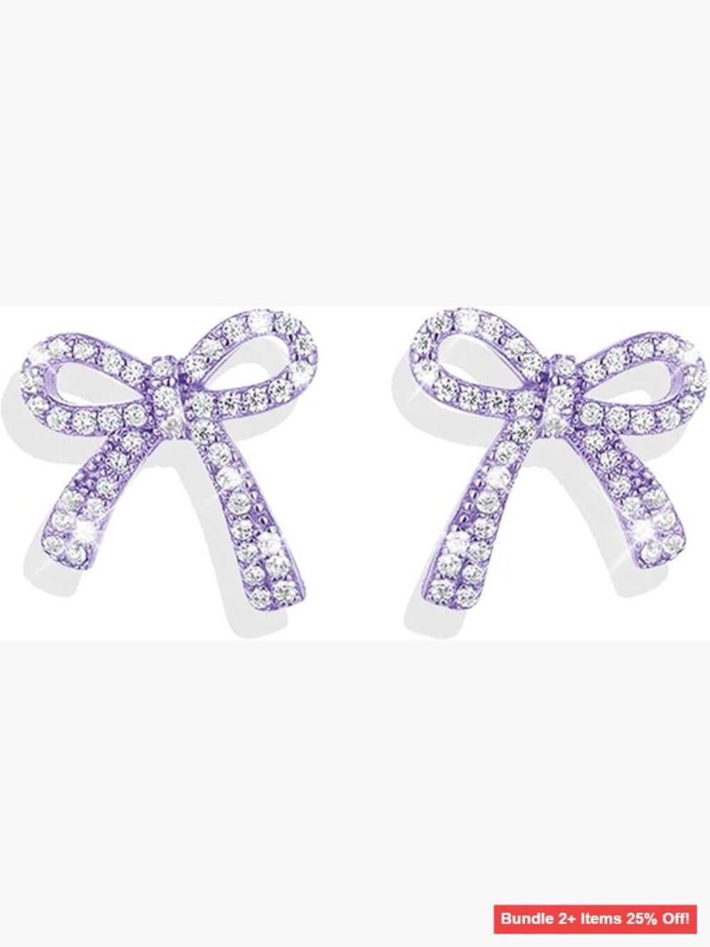 Rhinestone Bow Earrings Holiday Party Jewelry Festive Gift